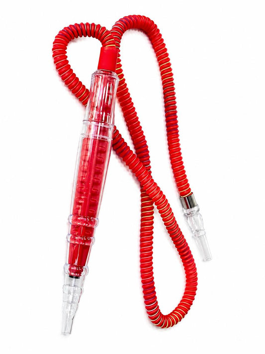Spiral hookah hose with crystal acrylic transparent stem and clear mouthpiece tip