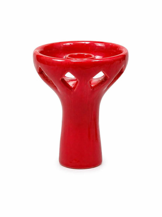 Glazed ceramic phunnel diamond cutout hookah bowl yellow