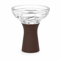 Crystal glass swirl funnel hookah bowl brown