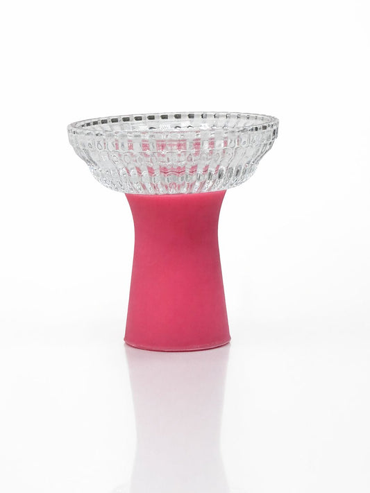 Crystal glass bubble texture funnel hookah bowl pink