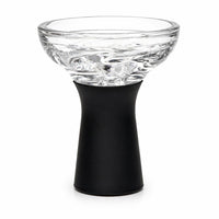 Crystal glass swirl funnel hookah bowl black