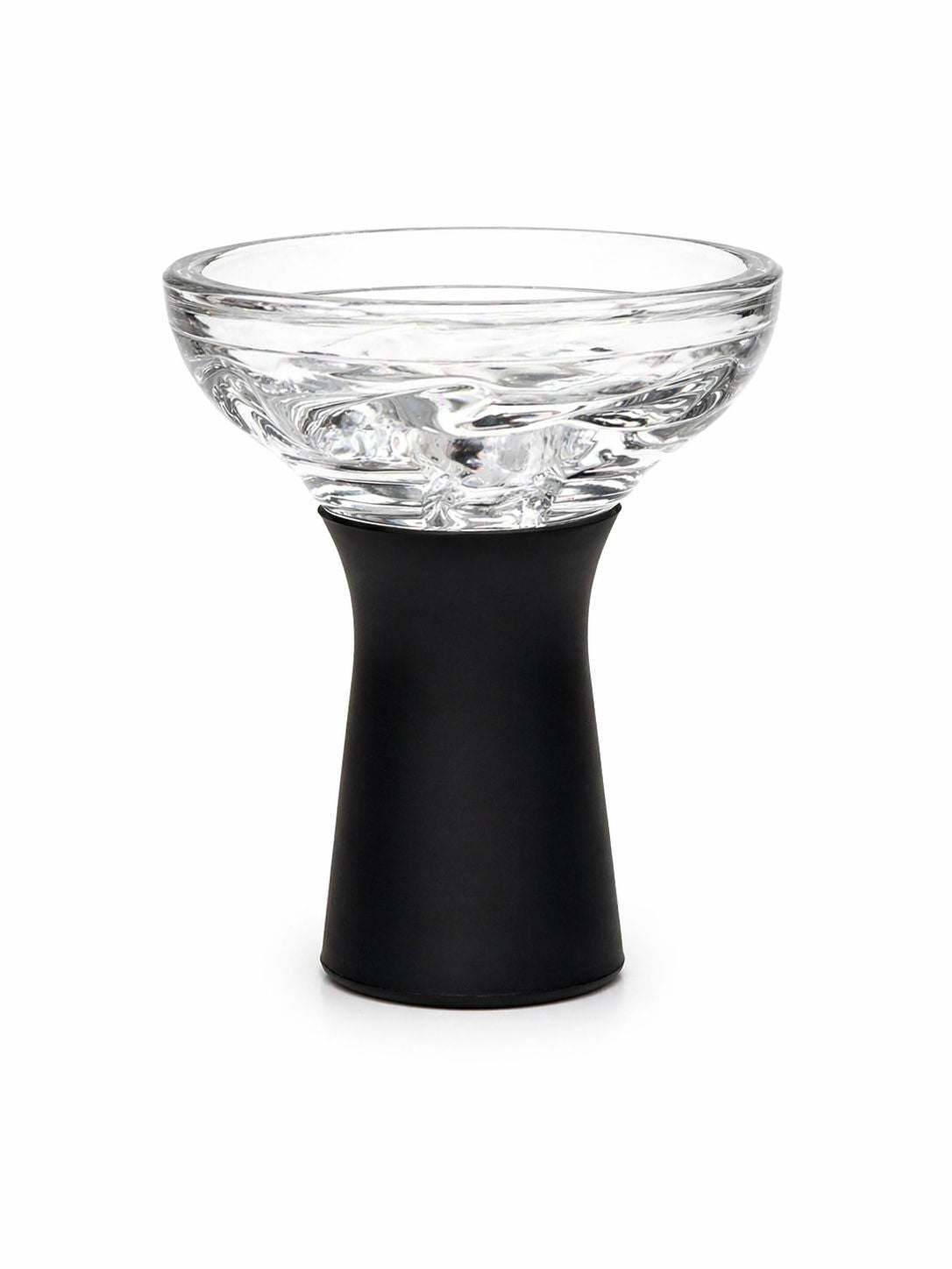 Crystal glass swirl funnel hookah bowl black