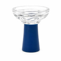 Crystal glass swirl funnel hookah bowl blue