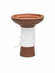 Clay terracotta rope-wrapped hookah bowl white