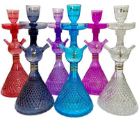 Set of colorful glass Rich man hookahs on a white background. VAPE Dokha UAE