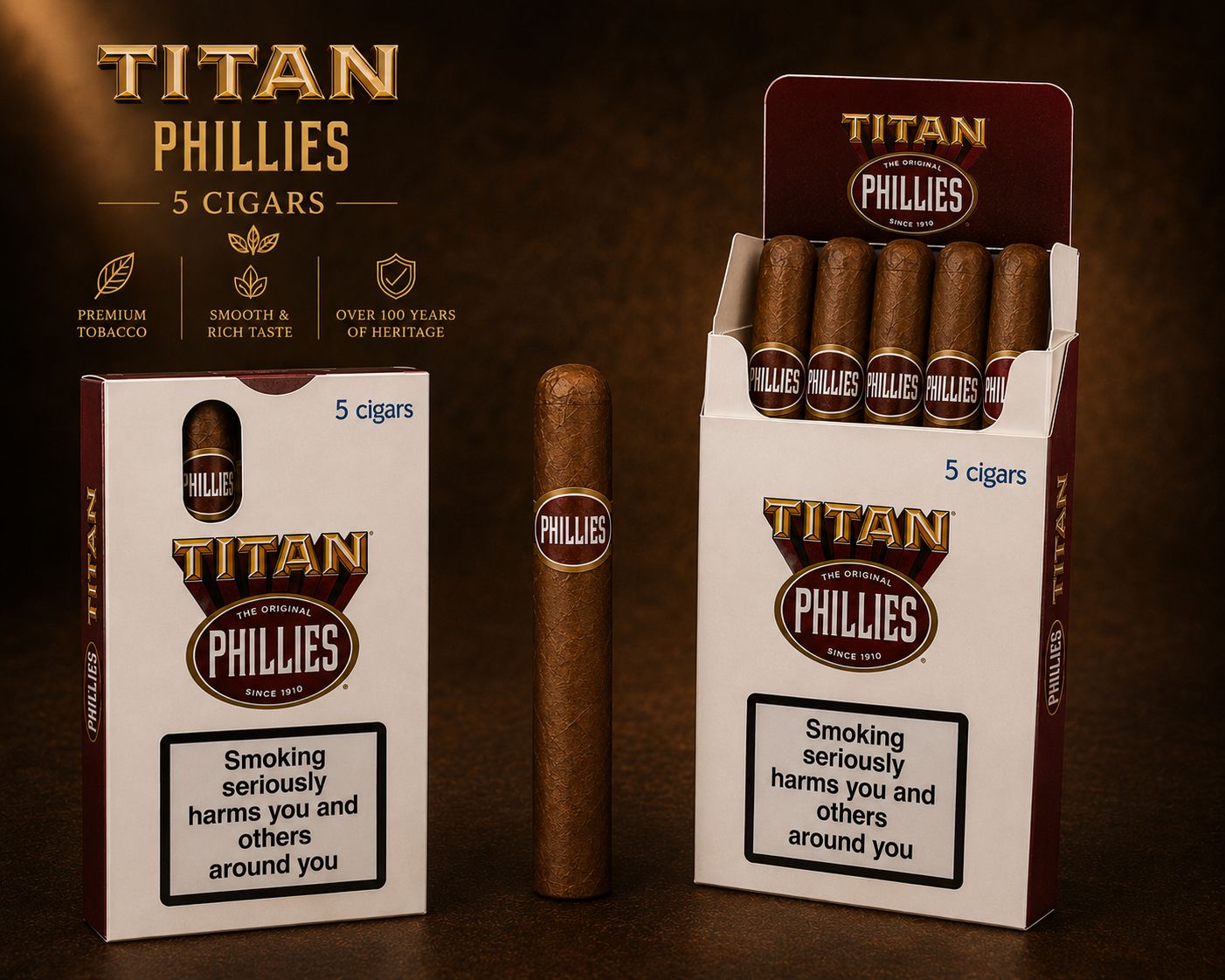 Phillies Titan cigars pack of 5