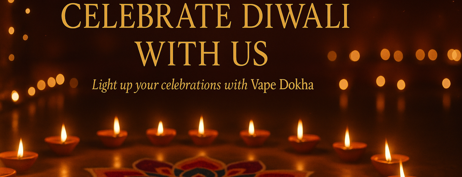 Traditional_Diwali_celebration_banner_with_beautifully_lit_diyas_and_rangoli_art_glowing_in_golden_tones_inviting_customers_in_the_UAE_to_celebrate_Diwali_with_Vape_Dokha.