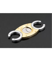 Luxury Double Blade Cigar Cutter – Precision Guillotine Cutter (Gold Finish)