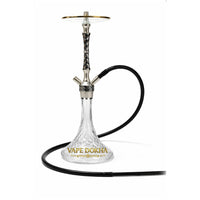 Black Carbon Alloy Hookah with Diamond-Cut Glass Base