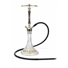 Black Carbon Alloy Hookah with Diamond-Cut Glass Base