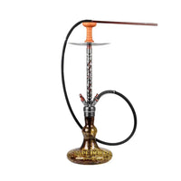 Rich Man Classic Dual-Hose Hookah with Amber Glass Base