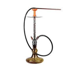 Rich Man Classic Dual-Hose Hookah with Amber Glass Base