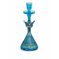 Richman Blue Diamond-Cut Glass Hookah Complete Set