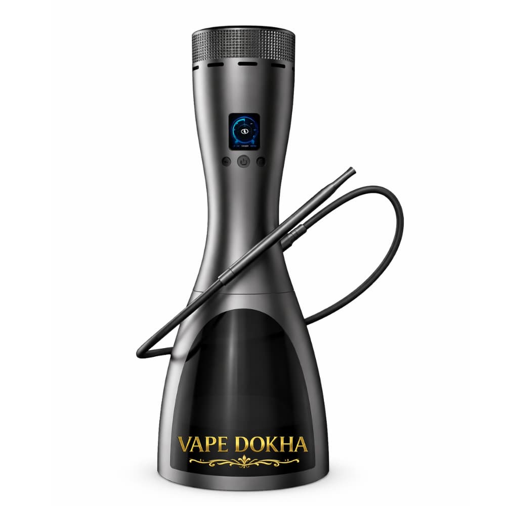 Gunmetal Smart Digital Portable Hookah with LCD Display