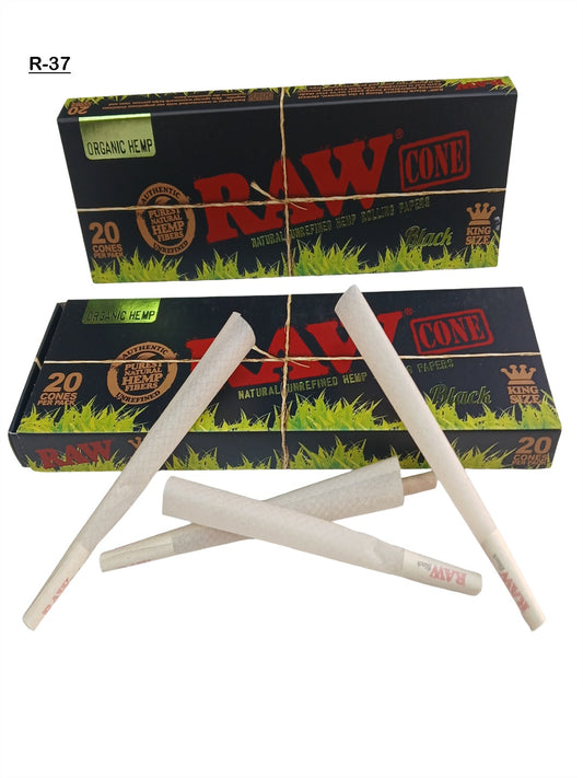 Raw king size organic hemp cones