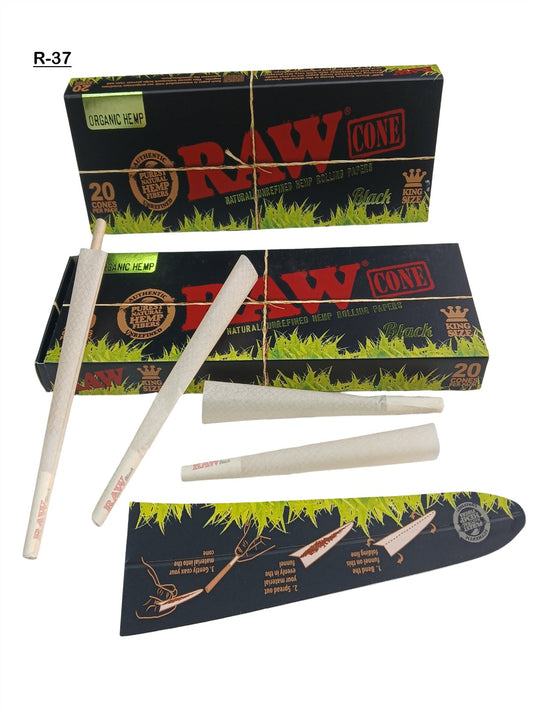 Raw king size organic hemp cones