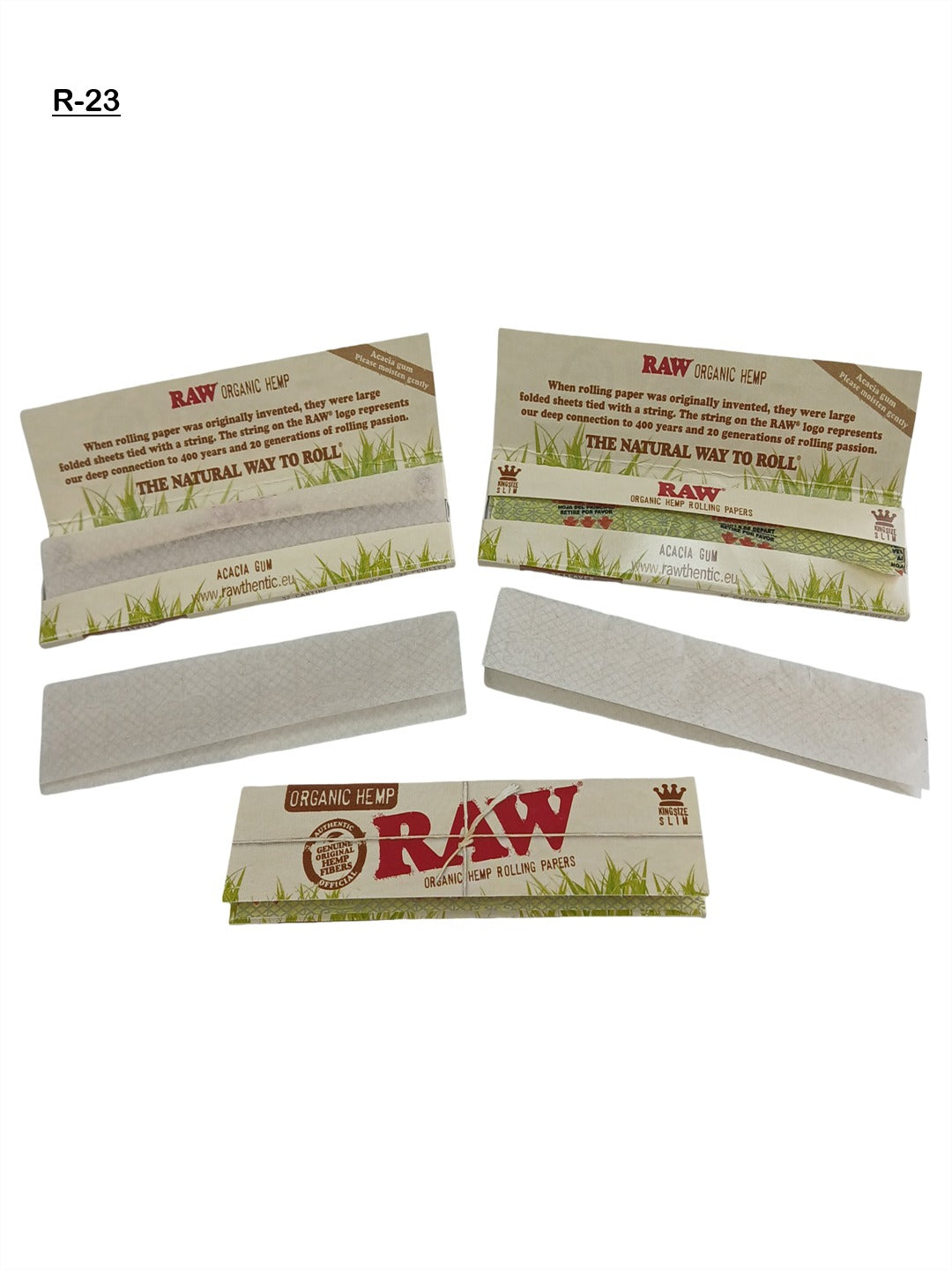 Raw organic hemp kingsize slim rolling paper