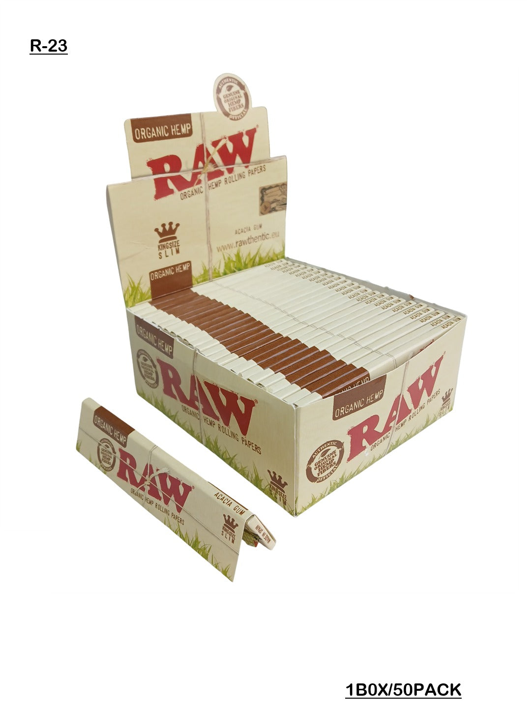 Raw organic hemp kingsize slim rolling paper