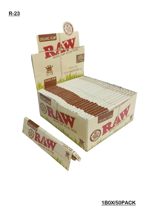 Raw organic hemp kingsize slim rolling paper
