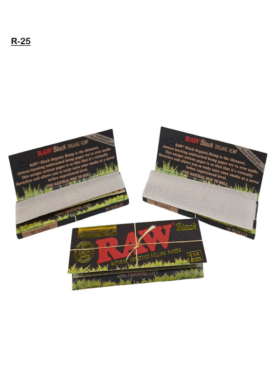 Raw Natural black rolling paper 1 1/4