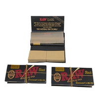 Raw black classic rolling paper+ tips