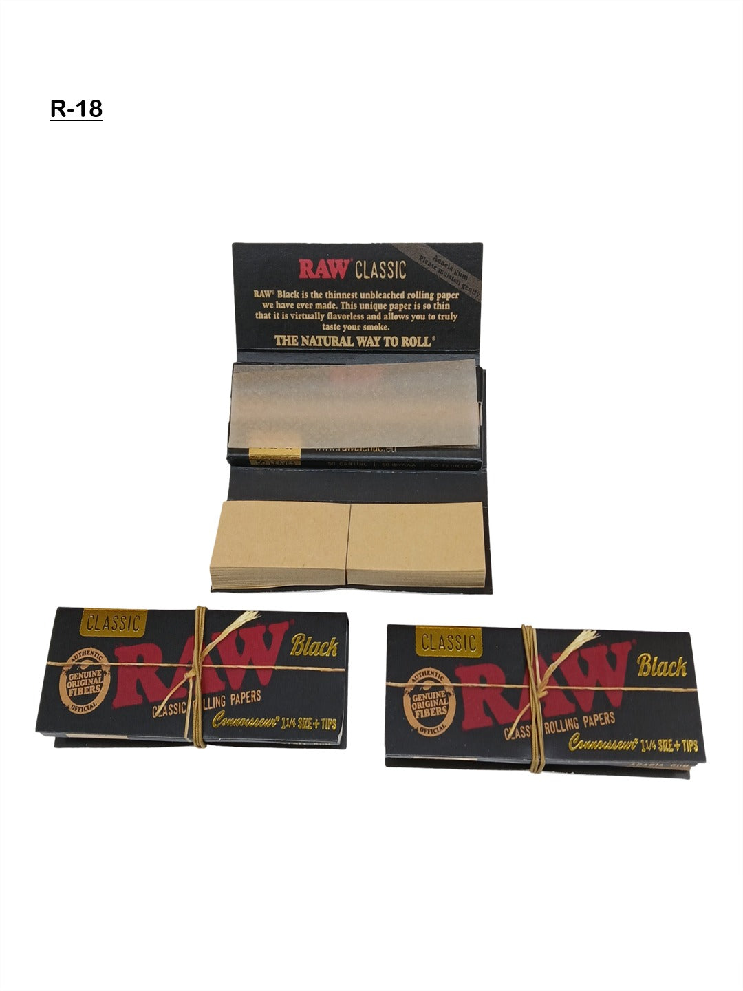Raw black classic rolling paper+ tips