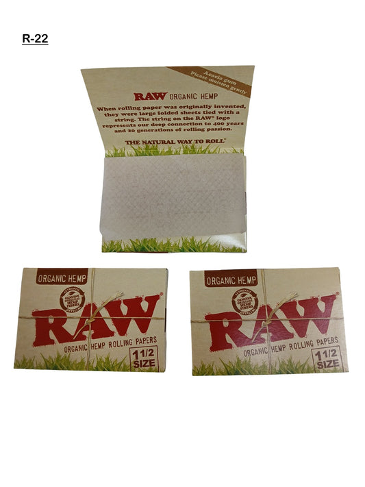 Raw organic rolling paper 1 1/2