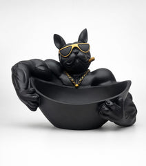 Luxury bulldog ashtray statue in resin