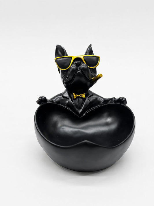 Luxury bulldog ashtray bowl in resin