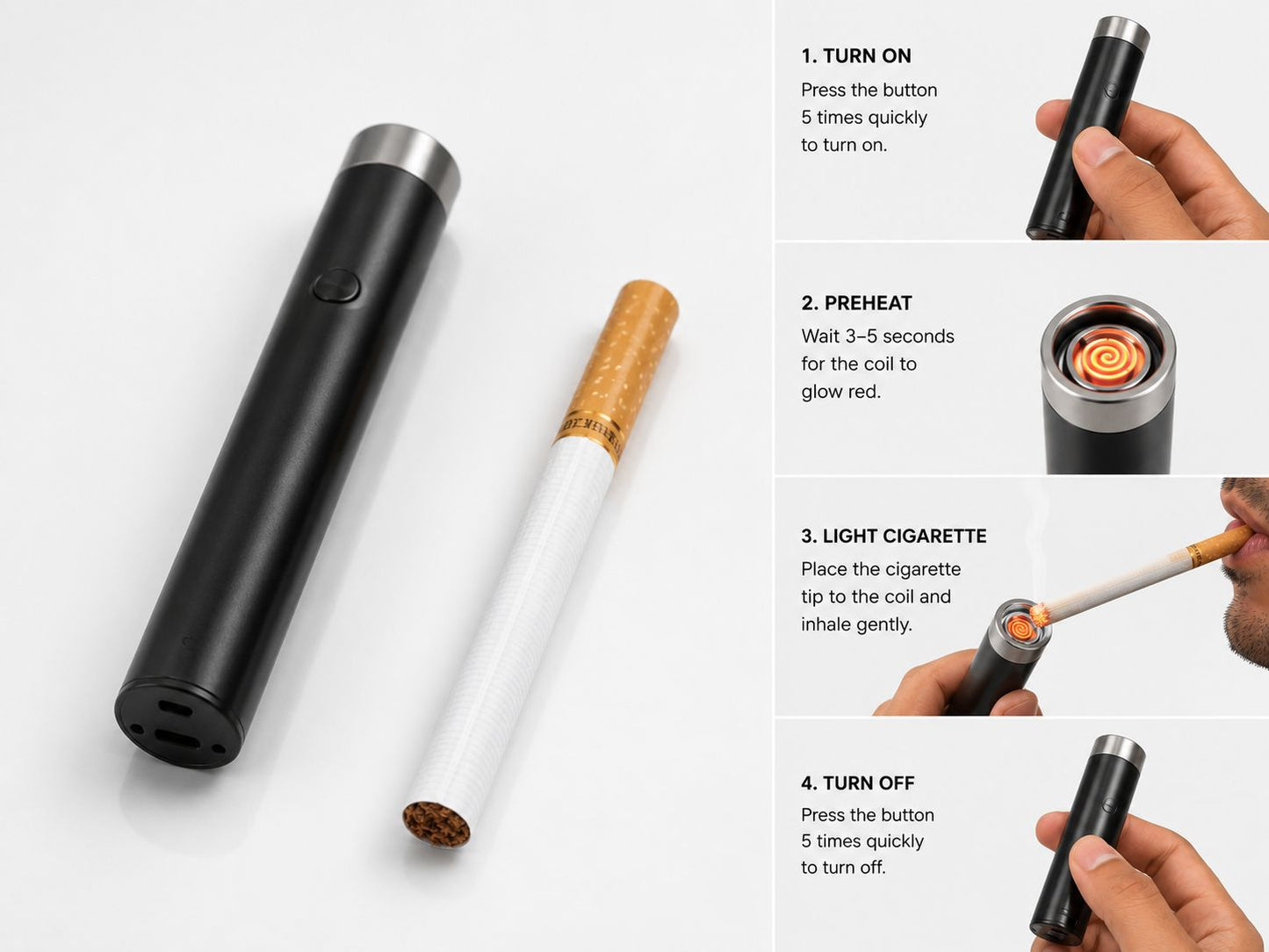 Rechargeable electric USB cigarette lighter