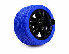 Car tyre spinning ashtray with racing wheel design and rotating lid