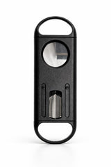 2-in-1 matte black cigar cutter with guillotine and V-cut