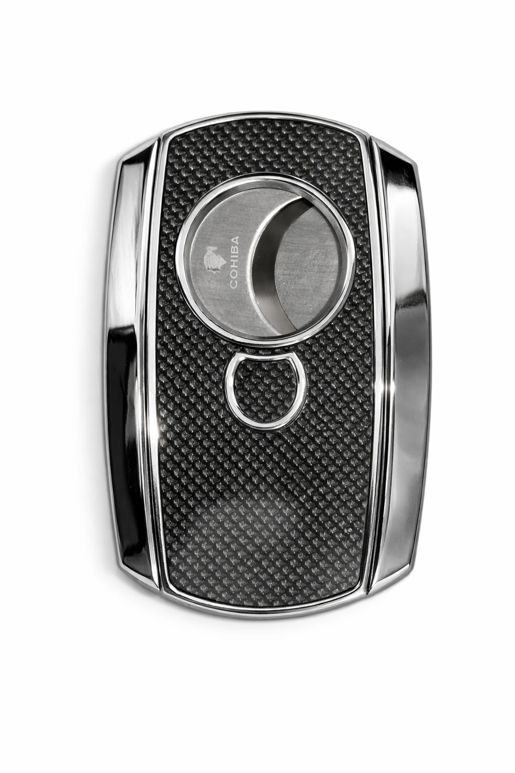 Cohiba carbon fibre guillotine cigar cutter with chrome finish