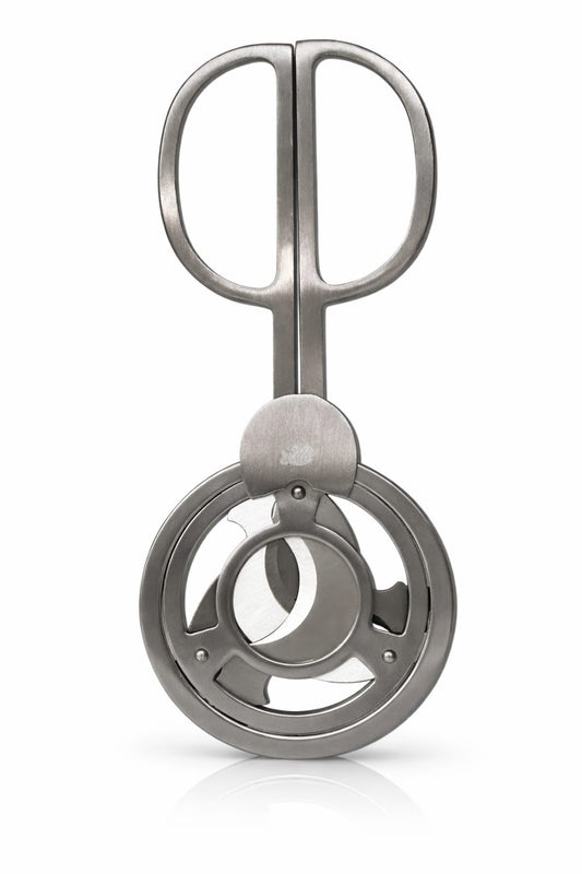 Luxury stainless steel double-blade scissor cigar cutter