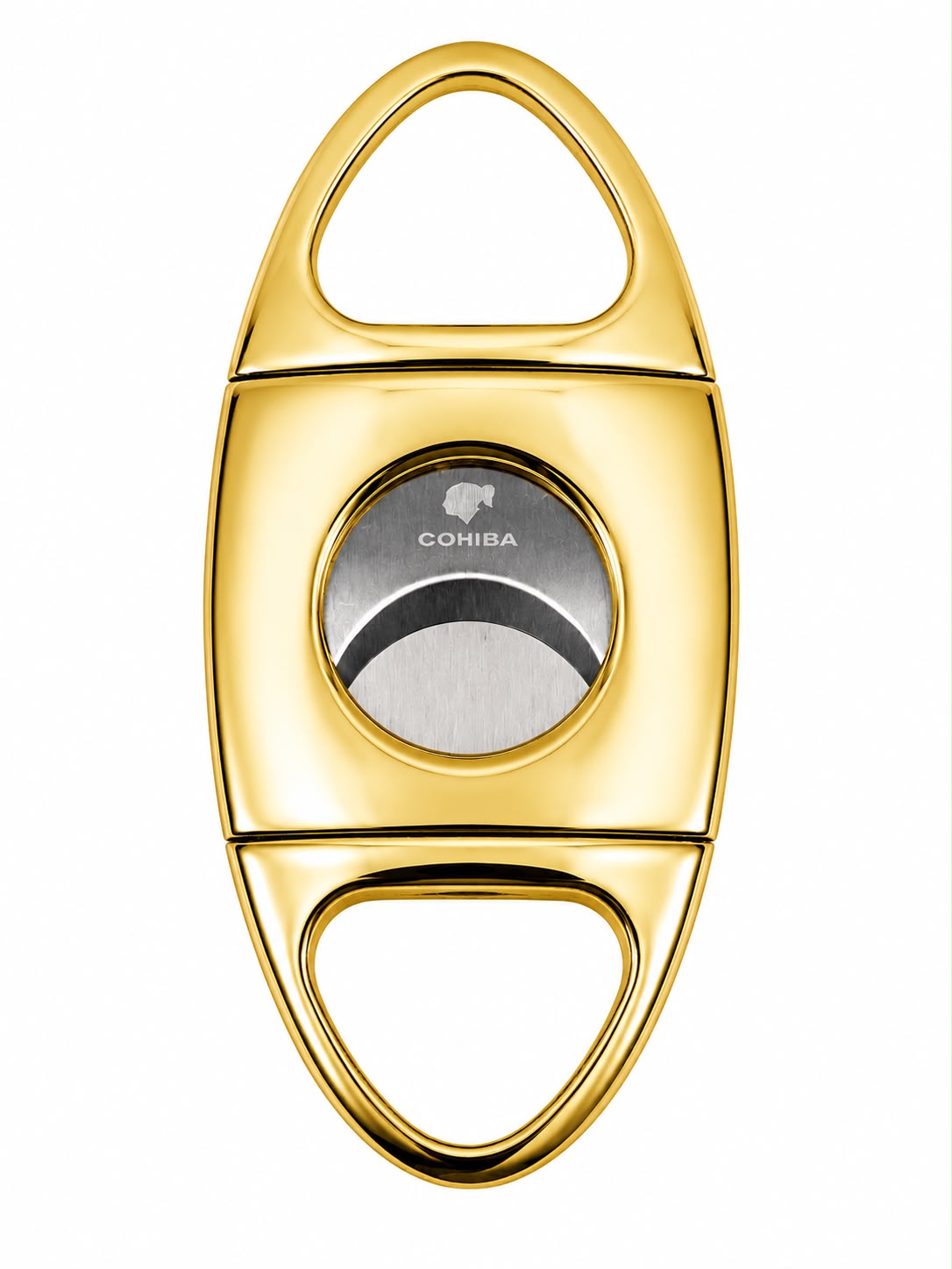 Luxury gold dual-blade ring cigar cutter