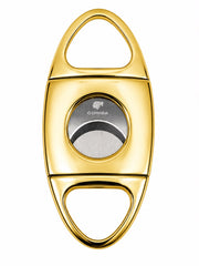 Luxury gold dual-blade ring cigar cutter
