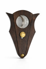 Cohiba wooden guillotine cigar cutter in dark walnut with brass detail