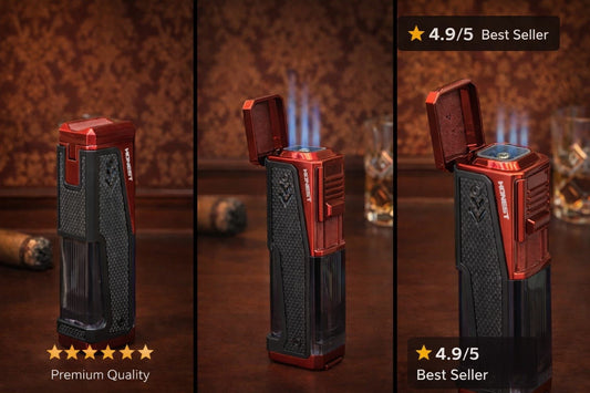 HONEST flip-top carbon fibre torch lighter