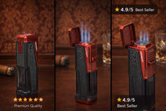 HONEST flip-top carbon fibre torch lighter
