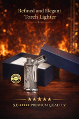 JOBON elegant desktop torch lighter in chrome with gift box