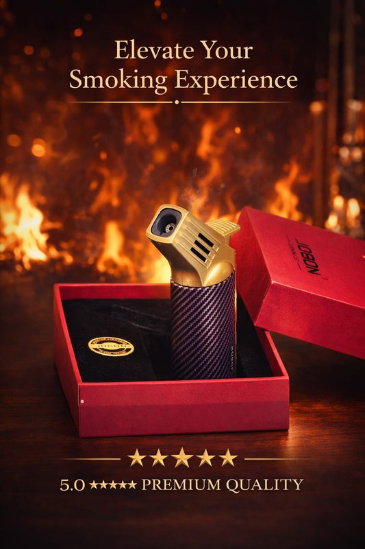 JOBON gold and carbon fibre torch lighter with gift box