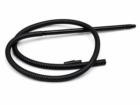 Premium black carbon fibre braided shisha hose with black handle
