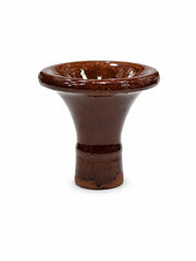 Handmade glazed ceramic funnel hookah bowl rustic brown
