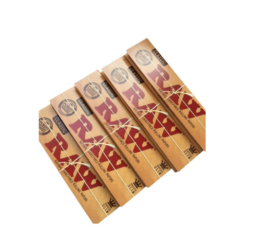 RAW King Size Slim Rolling Papers, Pack of 5