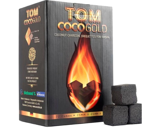Tom Coco Gold Coconut Charcoal 1kg (72 Cubes)