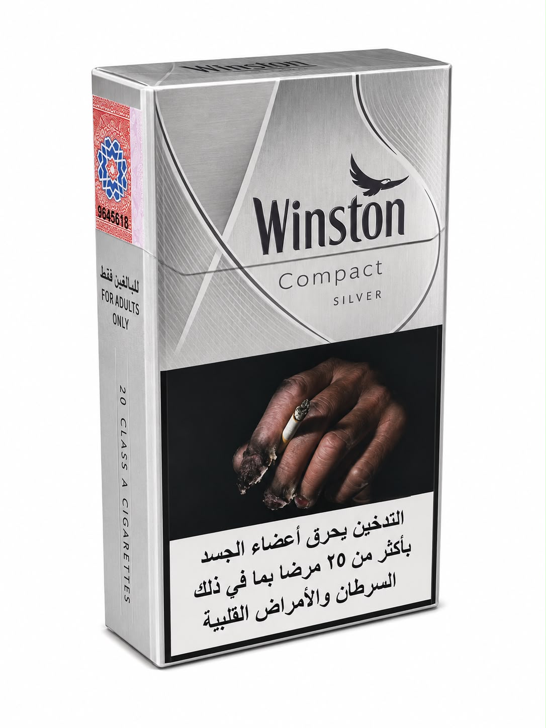 Pack of Winston Compact Silver filter cigarettes 20 sticks - Vape Dokha UAE